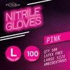 JFA Medical Large Size Disposable Powder Free Pink Nitrile Gloves