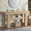Bigbiglife 63" Fluted Console Table, Natural Oak
