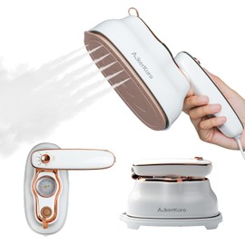 Steamer For Clothes, Steamer ＆ Iron 2 In 1,Portable Handheld travel Steam,1200W 15s Heat Up for Travel Size,Wrinkle Remover,200ml Tank,3 Modes for dress shirts for home travel,White,120V