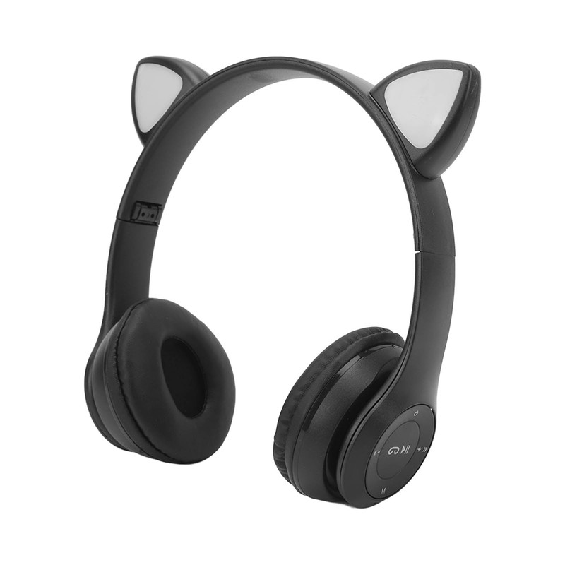 P47M Wireless Headphone Cute Cartoon Cat Ear LED Light 400mAh