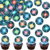 Blumomon 40pcs Edible Record Cupcake Toppers Edible Black Record CD