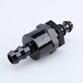 AC PERFORMANCE 1/2" Barb Non Return Inline Push On One Way Check Valve, Black Aluminum