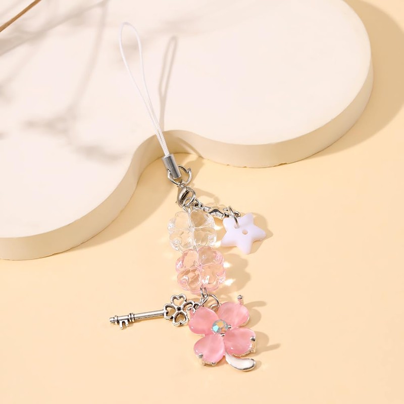 PUCAPOCO St. Patrick's Day Clover Phone Charm Four-Leaf Clover Shamrock