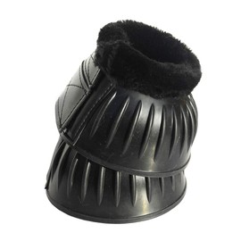 Rhinegold Fleece Trim Over-Reach Boot-Large-Black/Black