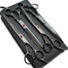 KINGSTAR 7.0in Titanium Black Professional Pet Grooming Scissors Set,Straight &