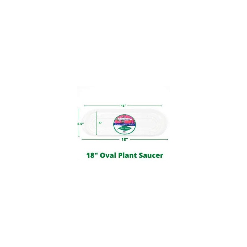 ILUVUMOREI Oval 2 Pack of 18 by 6.5 Inches Clear