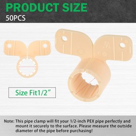 Briwooody 50 Pack 1/2 Inch Pex Suspension Pipe Clamps Tubing Supports for Pex, Copper, Cpvc Pipe, Butterfly Style (Beige)