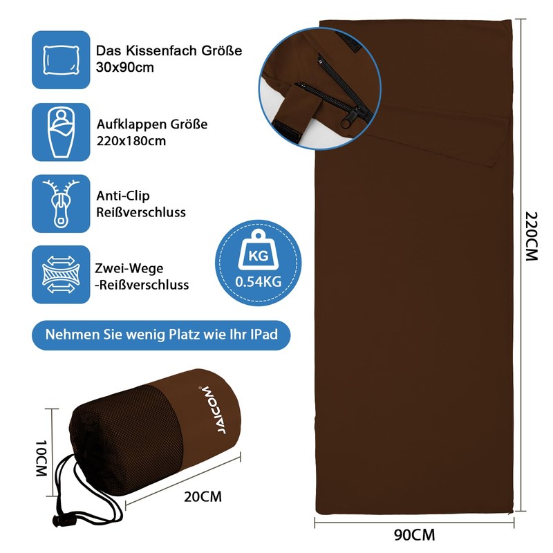 JAICOM Hut Sleeping Bag, Ultralight Silk Sleeping Bag for Travel,