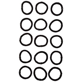 L. Erickson Grab & Go Ponytail Holders, Black, Set of Fifteen - Exceptionally Secure with Gentle Hold