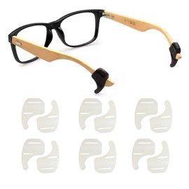 TORWOL Silicone Non-slip Glasses Ear Hook, Comfortable Elastic Glasses End Tips, Soft Ear Clip Eyewear Retainers for Glasses Sunglasses(6 pairs,White)