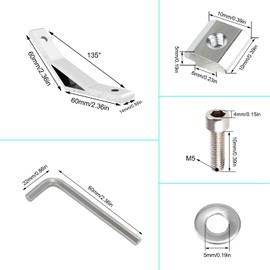 Aluminium Profile Connector 20 x 20 135 Degree Angle Connector Mounting Material Inner Angle Aluminium Profile Angle Connector for Strut Profile, 3D Printer, CNC Router, DIY Projects (Pack of 6) (2020