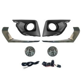 Traverse Bumper Fog Lights Lamp With Bezel & Switch Left + Right Side Compatible With 2018 2019 2020 2021 Chevy Traverse; Replacement For 42548992, 95393617