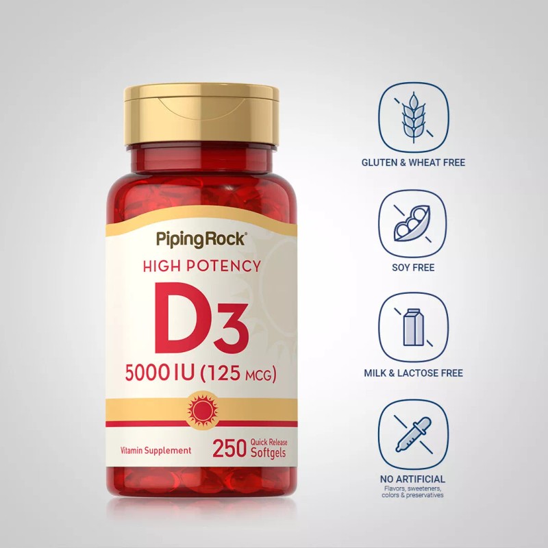 Piping Rock Vitamin D3 5000iu Softgels | 250 Count |