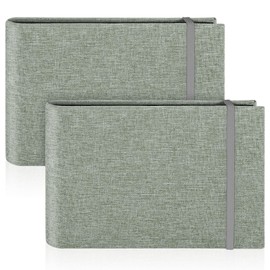 2 Pack Small Photo Albums, 6x4 Slip In Photo Albums 200 Photos Mini Flip Photo Book Album Portable Linen Cover Memory Book with Linen Cover for Baby Wedding Holiday Family Birthday Travel(Grey)