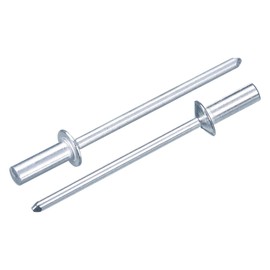 sourcing map 100Pcs 1/8"x3/8" Round Head Closed End Blind Rivets, Zinc-Plated Carbon Steel Grip and Mandrel Cap Blind Rivets, Silver