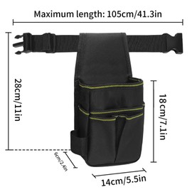 MagiDeal Tool Belt Electrician Tool Bag Polyester Wear Resistant Multipurpose Dad Gift Tool Pouch for Carpenter Handyman Construction