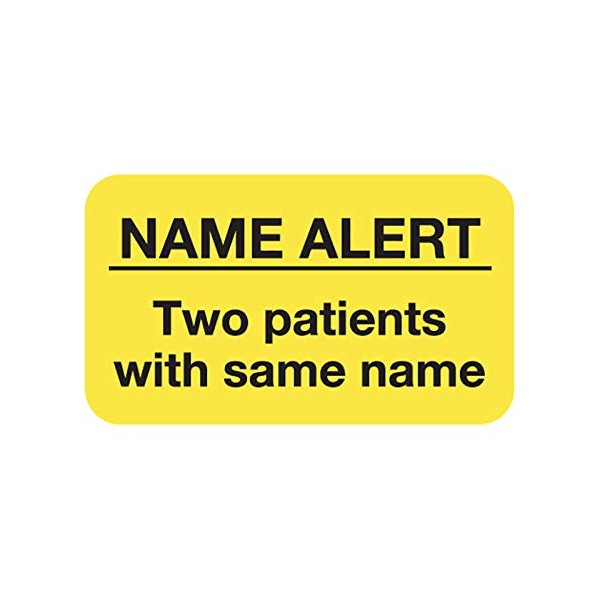 Tabbies Attention Labels - Name Alert/Two Patients with Same Name,