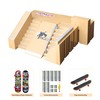 NJYW 8-in-1 Fingerboard Skate Park Kit with 3 Mini Fingerboards,