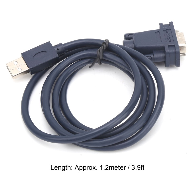 USB to RS232 Serial Cable Black Industrial Grade 9Pin Computer