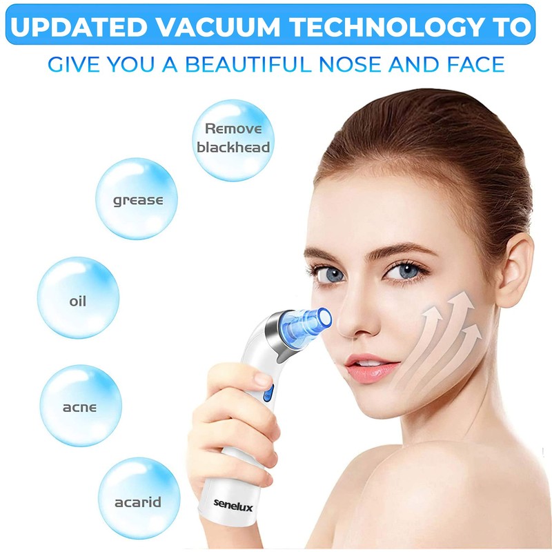 Senelux Blackhead Remover Vacuum Pore Cleaner Acne Comedone Extractor Face