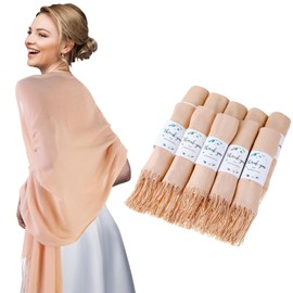 ramede 50 Pack Pashmina Shawls and Wraps Bulk Wedding Favors Bridal Shawls Gifts for Guests with Thank You Cards (Black)