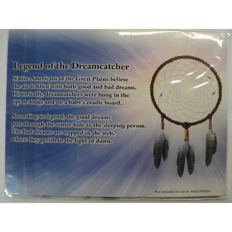 NATIVE AMERICAN LEGEND OF THE DREAMCATCHER with Feathers ~ Approx
