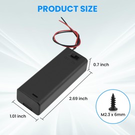 SDTC Tech 1 x 1.5V AA Battery Holder with Wires, 1.5 Volt Battery Case Box with ON/Off Switch, 1.5V Battery Holder with Leads and Switch, 4 Packs