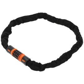 BULLSPANN 1.2M Universal Security Bicycle Lock, Rustproof Bicycle Chain Lock with 5 Digit Combination Code for Road Bike Mountain Bike Electric Bicycle Black Orange