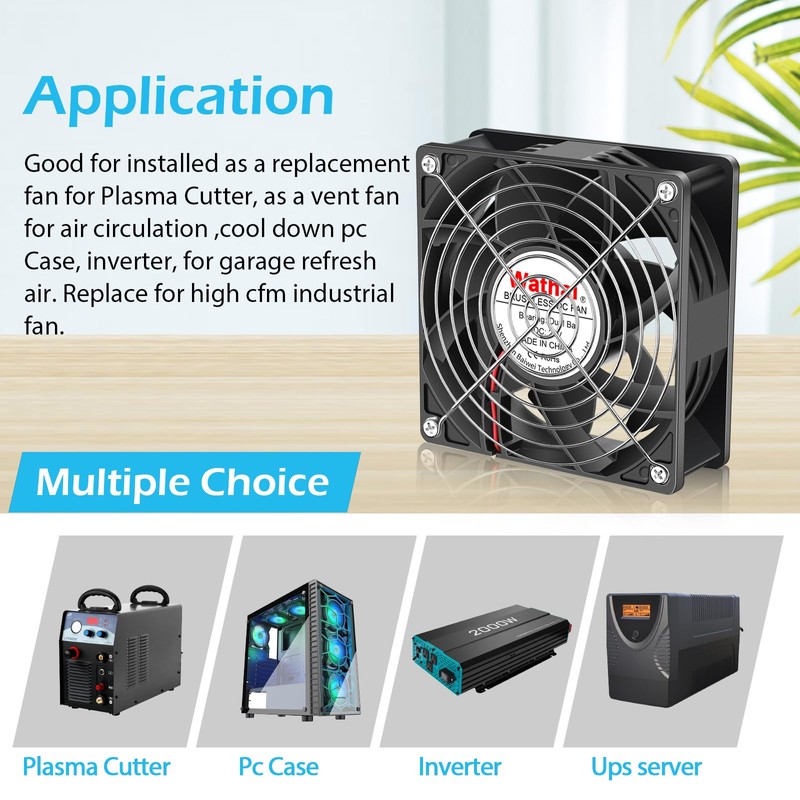 Wathai 120mm x 38mm Replacement 24V Fan Dual Ball High