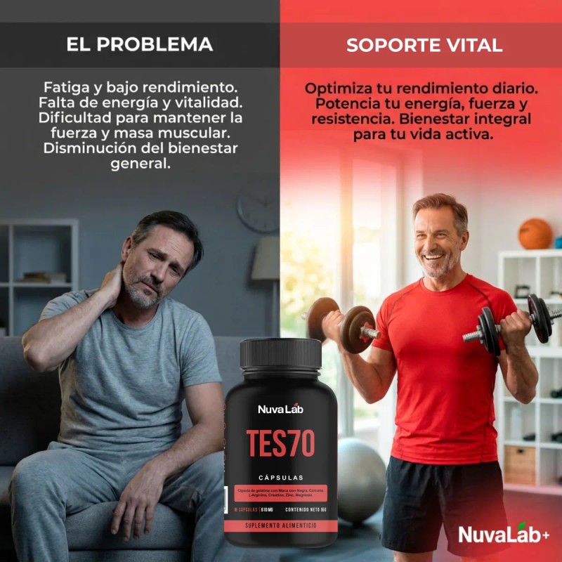 Vitaminas Testosterona Tes70 Hombres Capsulas Sabor