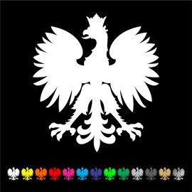 Polish Eagle Crest Decal Sticker - Coat of Arms Poland - Contour Cut Decal Sticker Sizes/Colors (24" Tall)