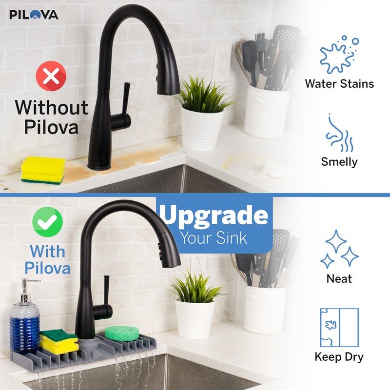 Pilova Premium Kitchen Sink Splash Guard - [16" x 5.7"]