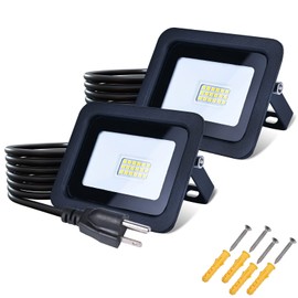 MIWAT 20W 2Pack LED Flood Light, Plug in RGB LED Color Changer Lamp with Remote, IP68 Waterproof Outdoor Floodlights for Wedding, Garden, Playground, Party