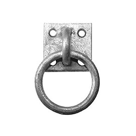 The Home Fusion Company Galvanised Steel Ring On Plate 50x50mm Plate 8mm Gauge Ring Rust Proof Security