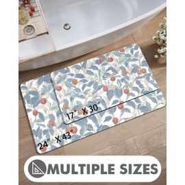 LUMI Thin Bathroom Rugs, Absorbent Quick Dry Bath Mat, Flat Non-Slip Bath Mat for Bathroom, Artistic Decor Mat for Floor, Shower, Sink, 24"x44", Lychee