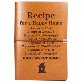 ZVMIS New Home Housewarming Gifts for Family Friends-Apartment Realtor Gift for Clients-Realtor Closing Gift-Recipe for A Happy Home-Removable Recipe Notebook-Blank Recipe Book-Binder Cookbook