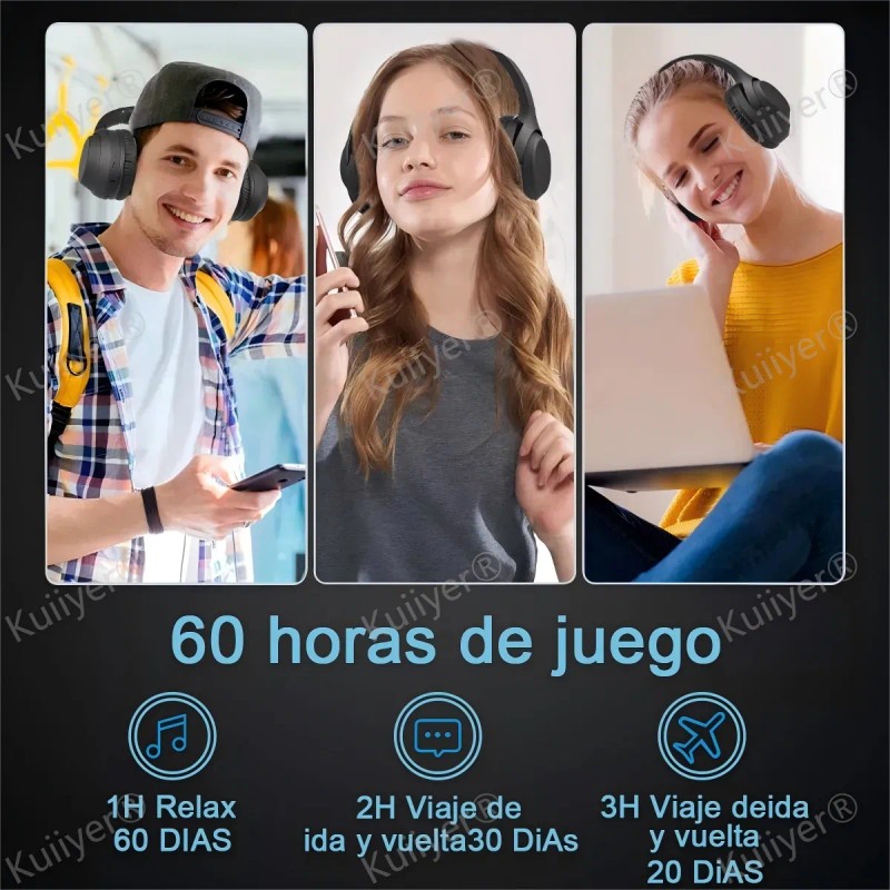 Audfonos Bluetooth Inalmbricos De Diadema Con Activa Cancelacin Ruido Y