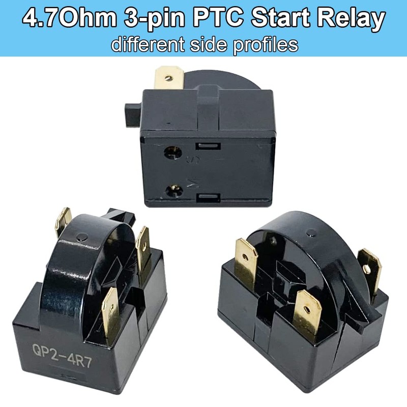 QP2-4.7/ QP2-4R7 4.7Ohm Refrigerator 3 Pin PTC Start/Starter Relay w/Refrigerator