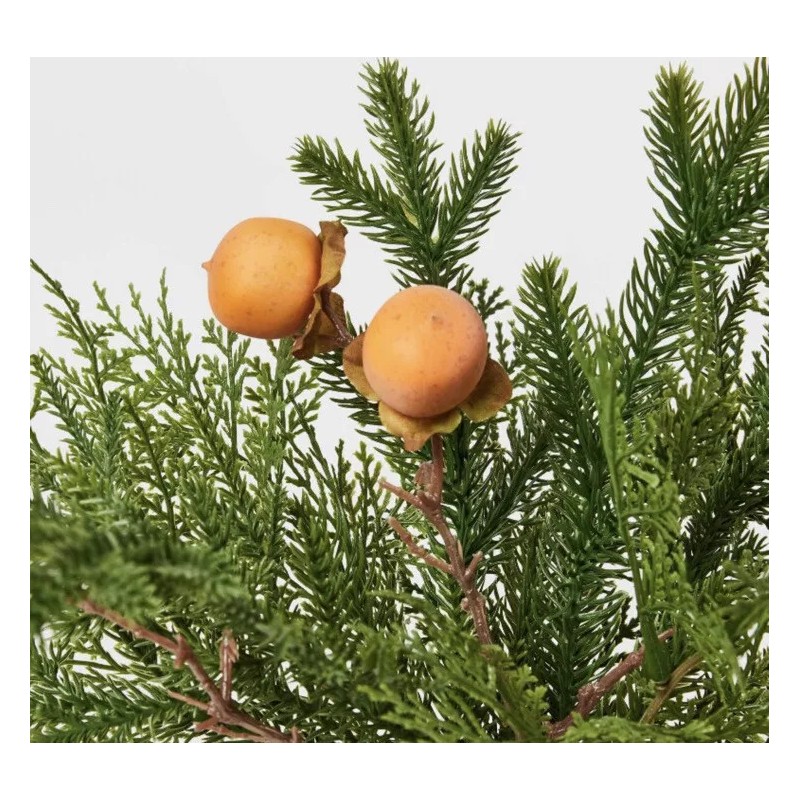 Studio McGee Threshold Mixed Greenery with Oranges in Pot Arrangement