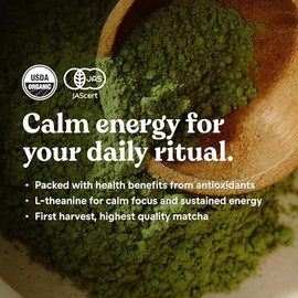 Chamberlain Coffee Ceremonial Grade Matcha Green Tea Powder - Organic & Antioxidant Rich