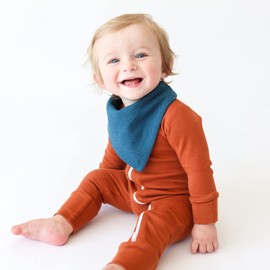 Konssy Muslin Baby Bibs 10 Pack Baby Bandana Drool Bibs 100% Cotton for Unisex Boys Girls,10 Solid Colors Set for Teething Drooling