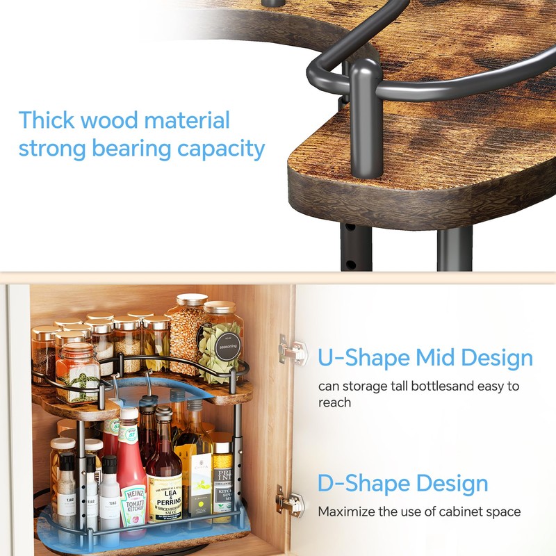 Lazy Susan Organizer Spice Rack - Spice Organization for Cabinet