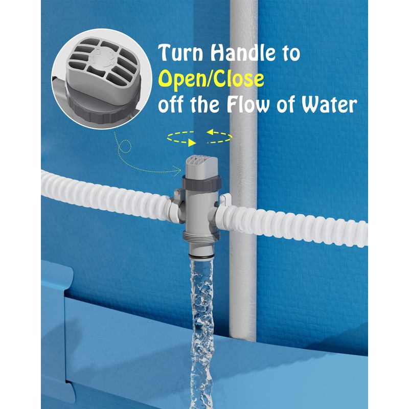 SHAPON Dual Split Hose Plunger Valve Compatible with Intex Pool
