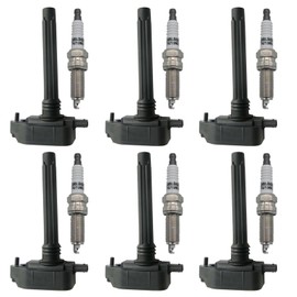 Autowxjq Ignition Coil Iridium Spark Plugs Set of 6pcs UF807 7751 Compatible with 2016 2017 2018 2019 2020 2021 2022 2023 Dodge Durango Jeep Grand Cherokee Gladiator Chrysler Pacifica Voyager 3.6L V6