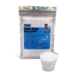 Sinus Genie Nasal Rinse with Xylitol – 4 oz Pouch | Natural Sea Salt, Spearmint, Eucalyptus for Sinus Relief & Allergy Support