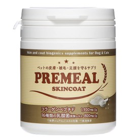 PREMEAL Premier Skin Coat Supplement to Protect Skin, Coat, Leg and Lumbar [Jointly Developed by Veterinarians] Collagen, 16 Kinds of Fermented Lactic Acid Bacteria Extract (For Dogs and Cats)