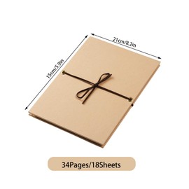 WINDAWNKE Scrapbook Album with Brown Pages and DIY Stickers, 6 x 8 Inch