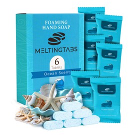 MELTINGTABS Foaming Hand Soap Tablets Refill – Ocean Scent, 6-Pack Concentrated Tablets for Foaming Soap