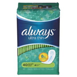 Always Fem Hygiene, Pads Ultra Thinwithout Wings Super Size 2 (Long), 40 Count