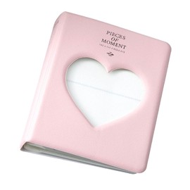 Donaly: 64 Pieces Large Capacity Cheki Book, Cute, Portable, Photo Album, Horizontal Orientation, Collect, Card Case, Trading Card, Korea, Clear File, Photo, Notebook, Simple (Pink)